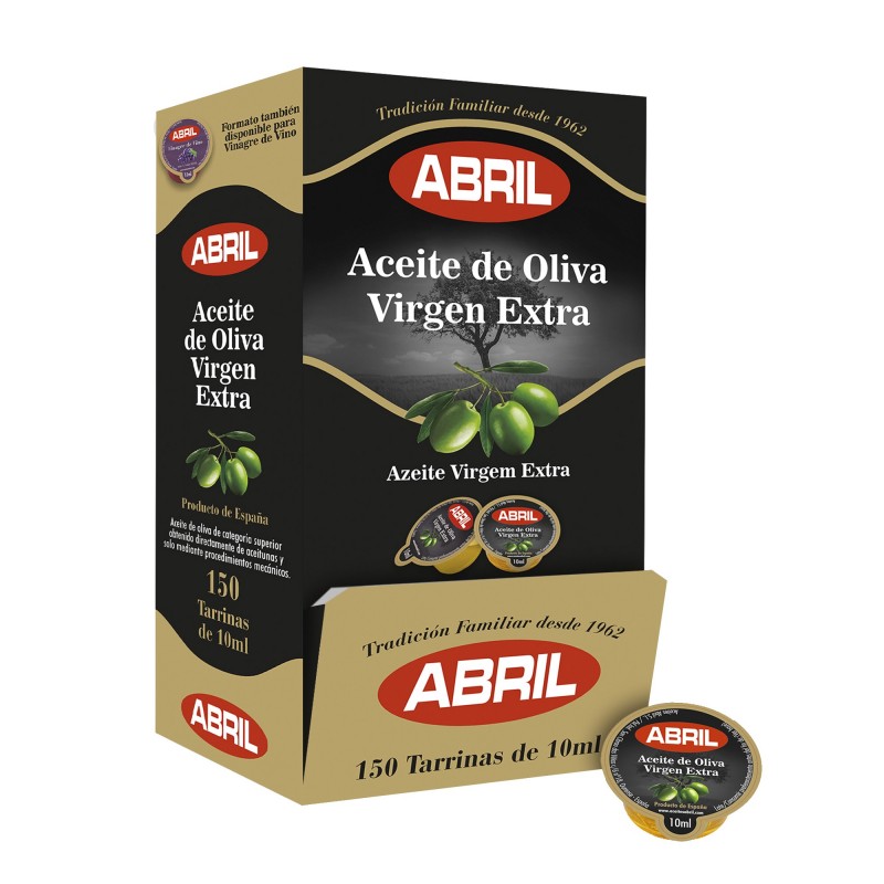 Tarrina de Aceite de Oliva Virgen Extra Abril 10 ml. Caja de 168 unid.