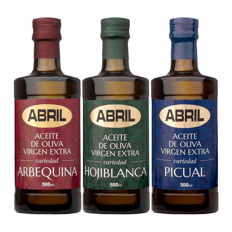 Pack Aceite De Oliva Virgen Extra Hojiblanca Arbequina Picual Abril