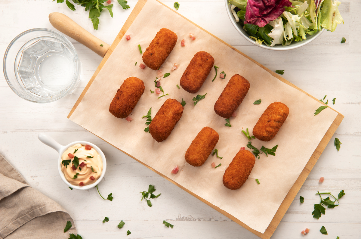 Croquetas de garbanzos y berenjena (opción vegana)