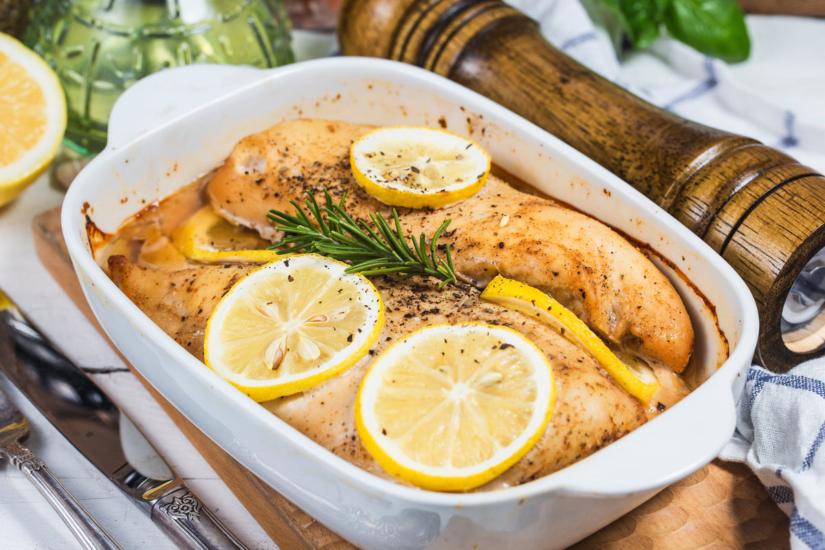 Pollo al limón con pimientitos