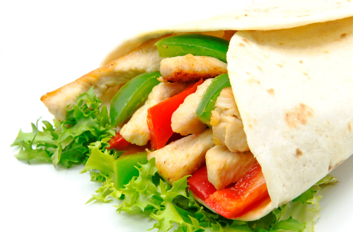 Wraps de pollo con verduras crujientes
