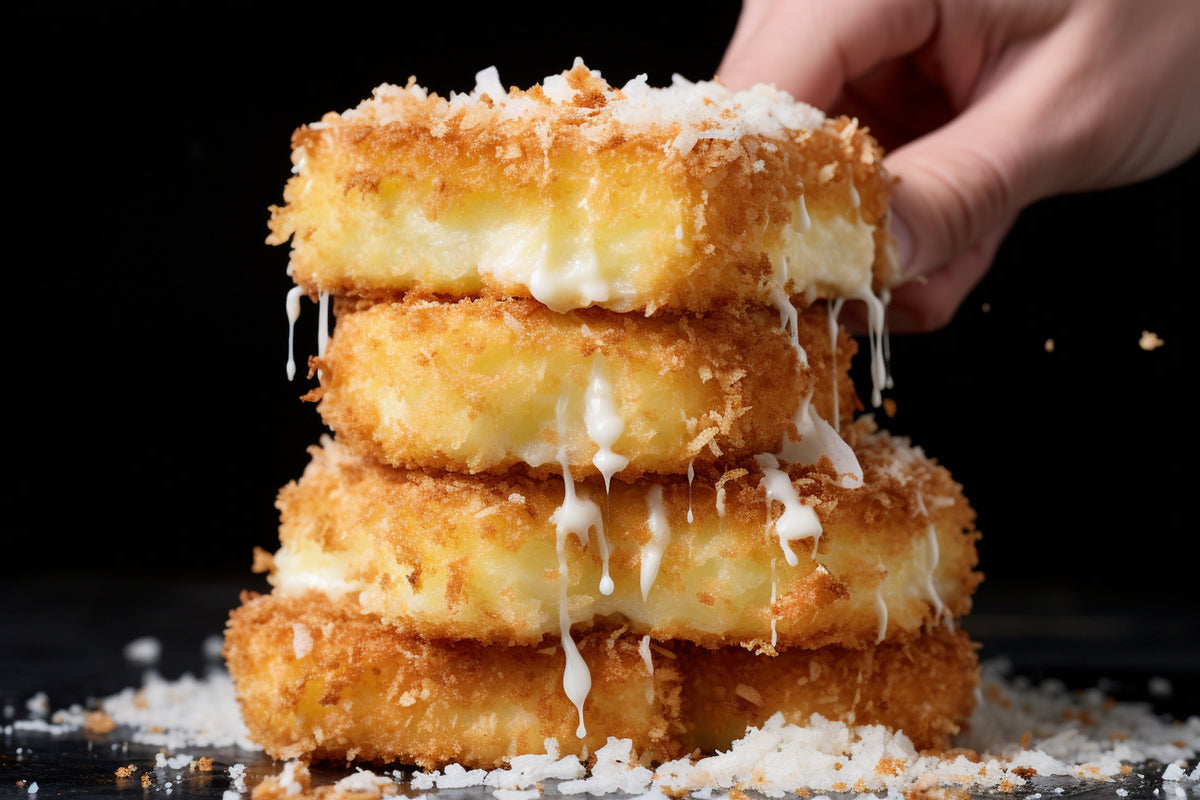 Leche frita de chocolate blanco