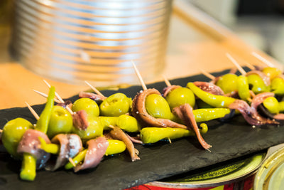 Gildas de anchoas, aceitunas y piparras