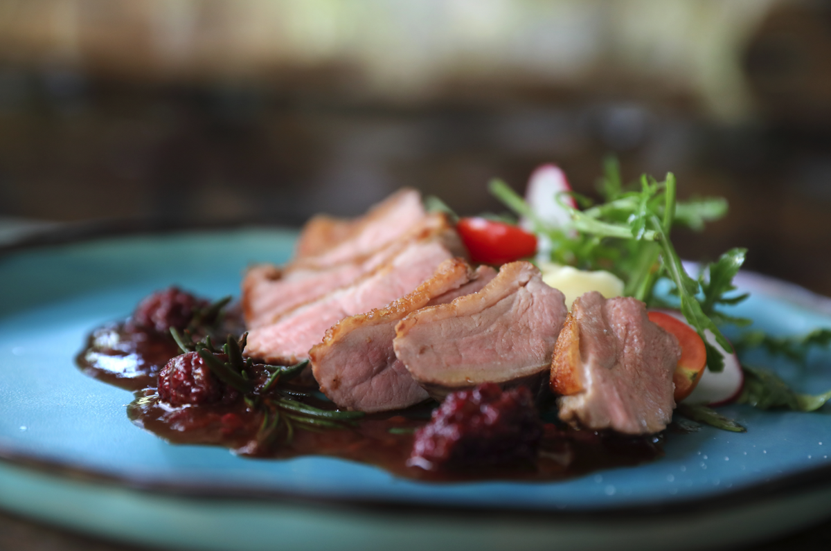 Solomillo con salsa de cerezas